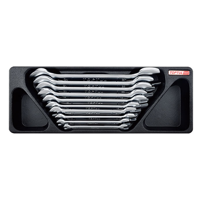 Toptul 10pc Double Open End Spanner Set - Metric (Modular Insert Tray System)