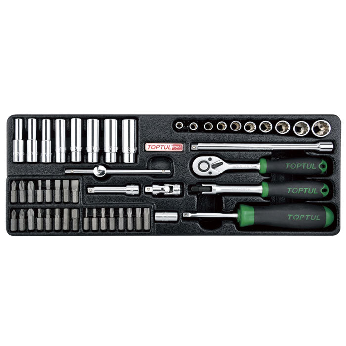 Toptul 50pc 1/4in Dr. 12pt Socket Set