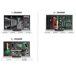 Toptul Pro-Line Series 104pc Tool Set 3 Drawer Tool Chest - Green