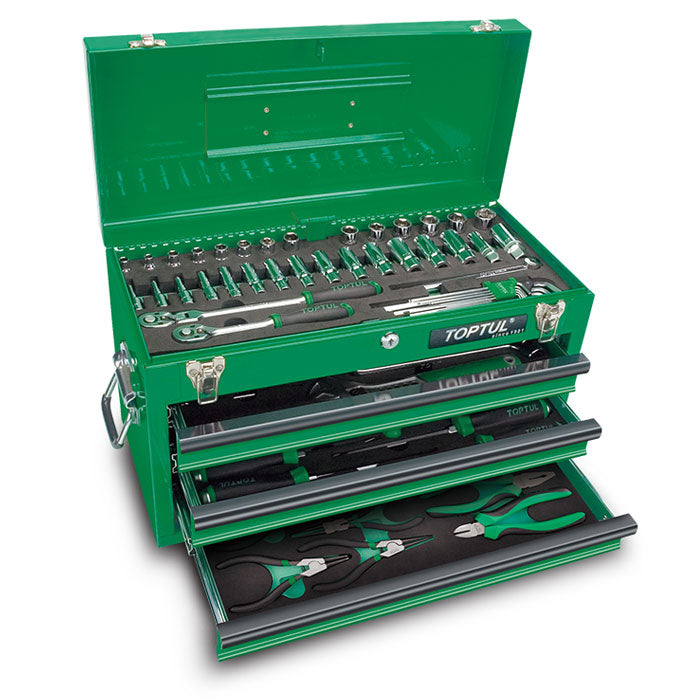 Toptul 82pc Professional Mechanical Tool Set 3 Drawer Tool Chest