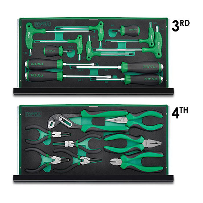 Toptul 82pc Professional Mechanical Tool Set 3 Drawer Tool Chest