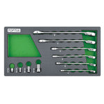 Toptul 10pc Pro-Series Reversible Ratchet Combination Spanner Set (Modular Insert Tray System)