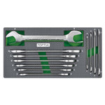 Toptul 11pc Double Open End Wrench Set (Modular Insert Tray System)