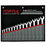 Toptul 14 Pce 15° Offset Pro-Line Combination Metric Spanner Set in Pouch