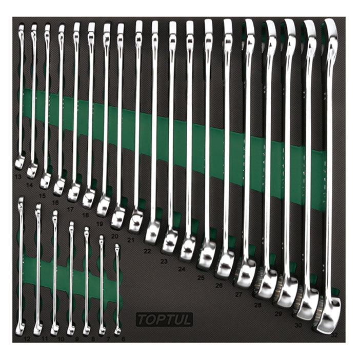 Toptul 26 Pce 15° Offset Pro-Line Combination Spanner Set - Metric (Modular Insert Tray System)