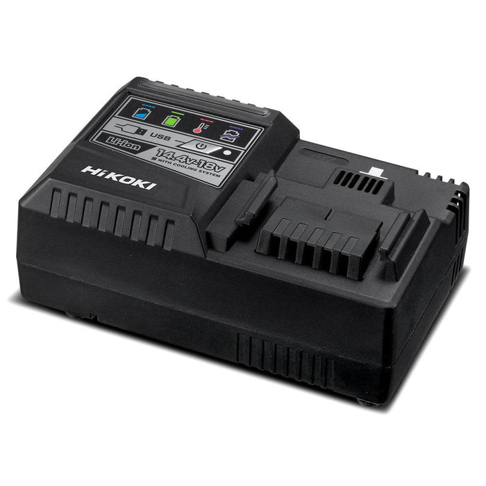 Hikoki 14.4V-18V Li-Ion Rapid Battery Charger With Cooling & USB Port