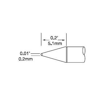 Metcal Cartridge, Ultrafine Conical, 0.2x5mm