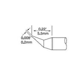Metcal Cartridge, Ultrafine Conical Bent, 0.2x5.5mm