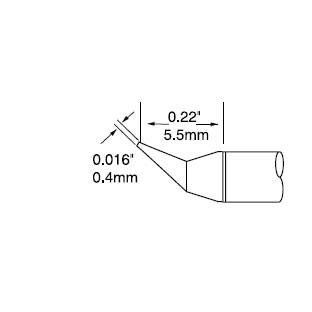 Metcal Cartridge, Ultrafine Conical Bent, 0.4x5.5mm