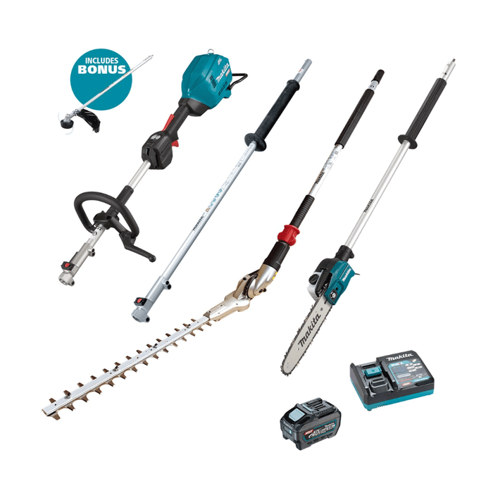 Makita 40V Max Brushless Multi-Function Powerhead Combo Kit with Attachments