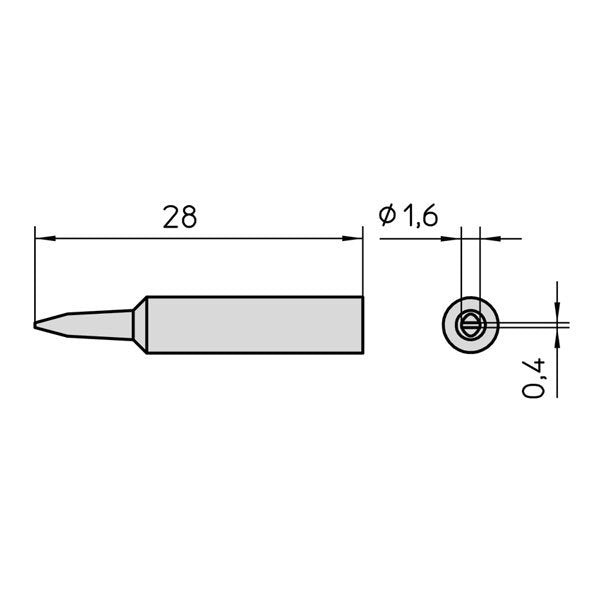 Weller XNT A Soldering Tip Chisel 1.6x0.4mm for WTP90