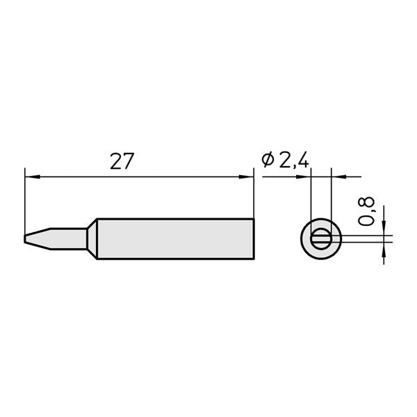 Weller XNT B Soldering Tip Chisel 2.4x0.8mm for WTP90