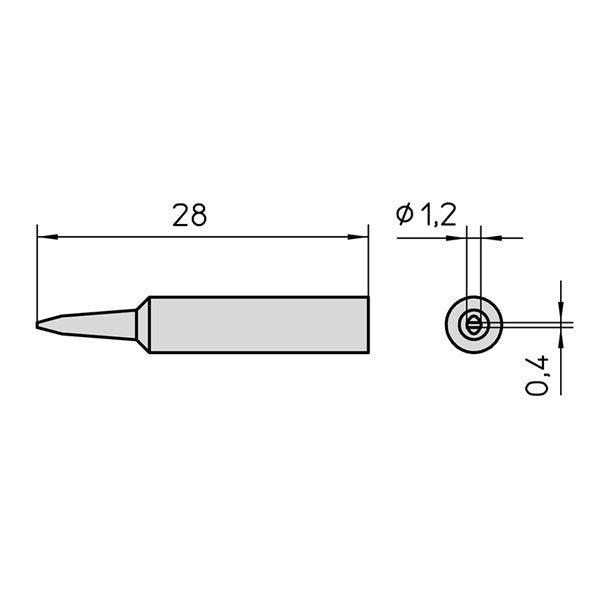 Weller XNT K Soldering Tip Chisel 1.2 x 0.4mm for WTP90