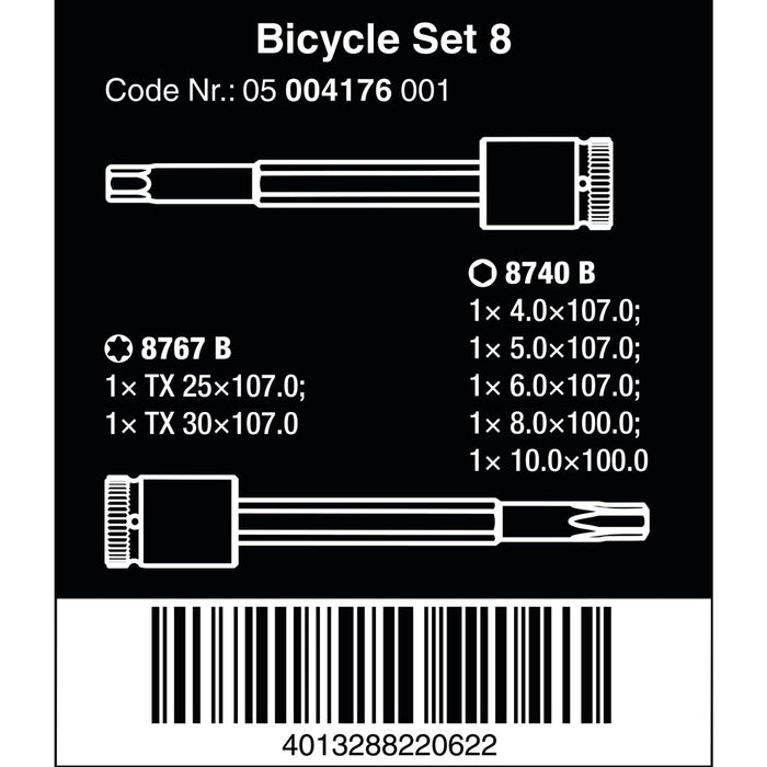 Wera 7 Piece Bit Socket Bicycle Set 8 3/8