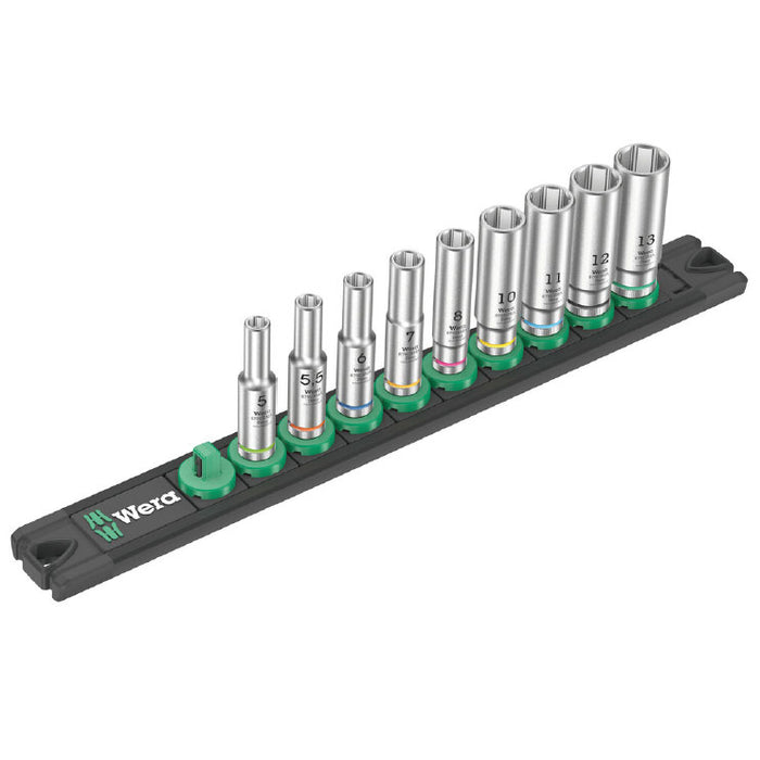 Wera Socket Rail A Deep 1 Zyklop Socket Set 1/4