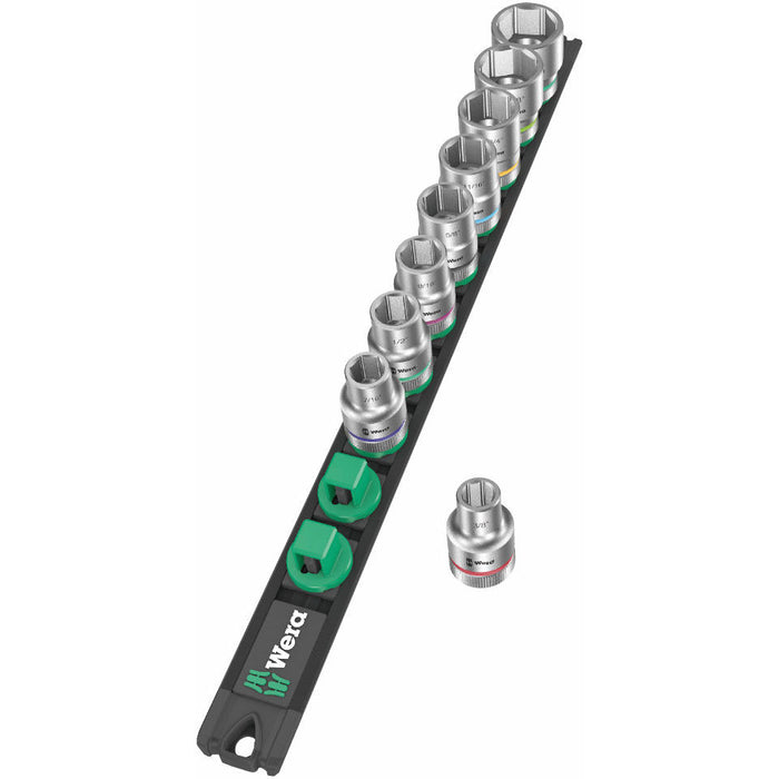 Wera Socket Rail C Imperial 1 Zyklop socket set. 1/2in drive