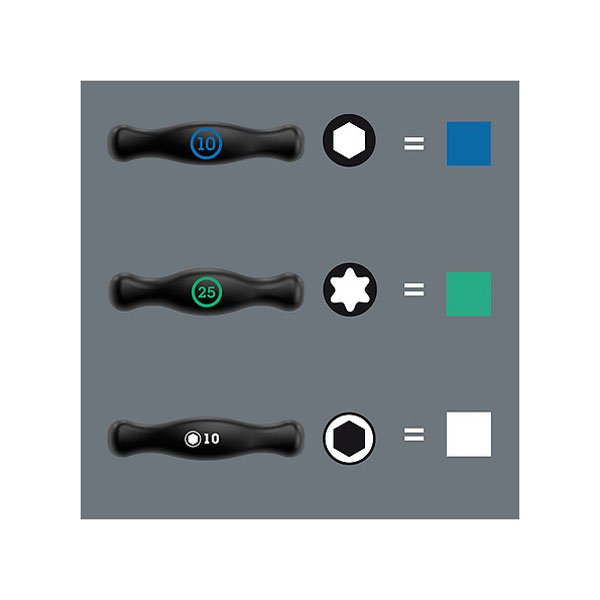 Wera 454/10 T-Handle Hex-Plus Driver 10 Pce Set HF Imperial 023451