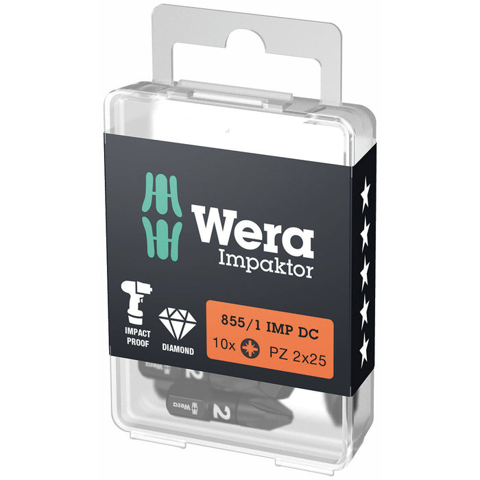 Wera 855/1 Pozi Impaktor DC Bit PZ3x25mm 10 Pack 057622
