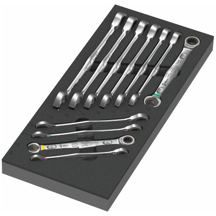 Wera 9730 Foam Insert 6000 Joker Metric Ratcheting Combination Wrench Set 11 Piece 150120