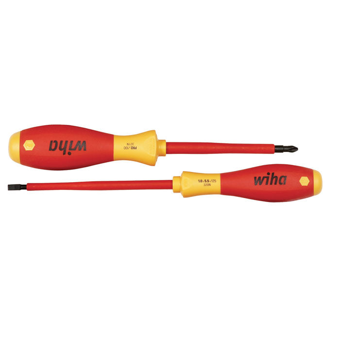 Wiha Insulated 5.5mm Slotted + #2 Phillips Screwdriver Set 32105