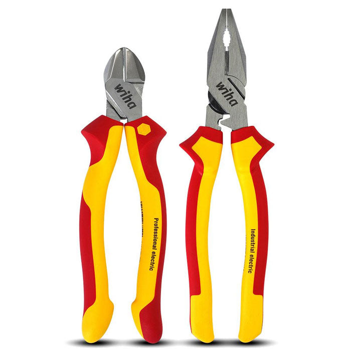 Wiha 2pce VDE Linesman Plier & Side Cutter Set