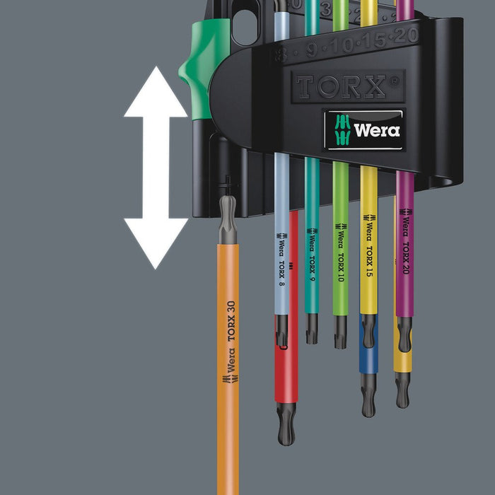 Wera 967/9 Multicolour Ball End Torx & Security Torx L-Key Set 9 Pce 073599