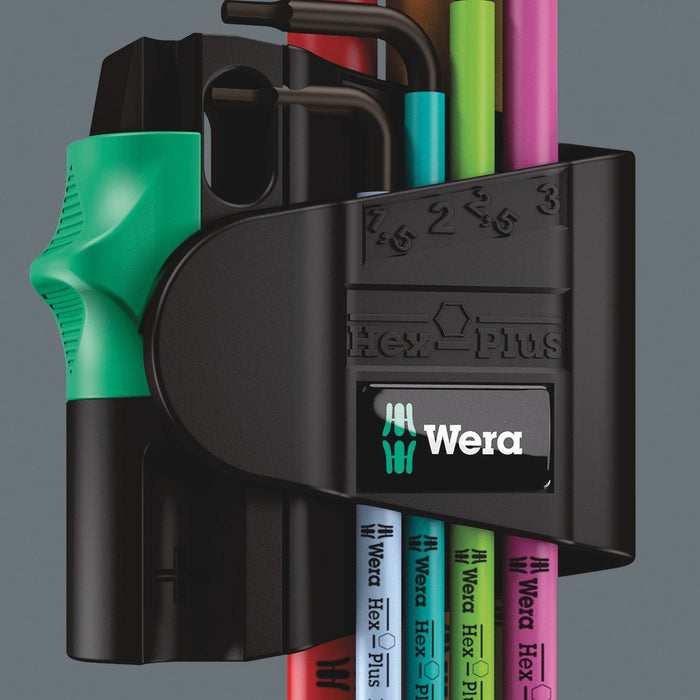 Wera 950/7 Hex-Plus + Ball End Multicolour Magnetic L-Key Set Metric 7 Pce 022534