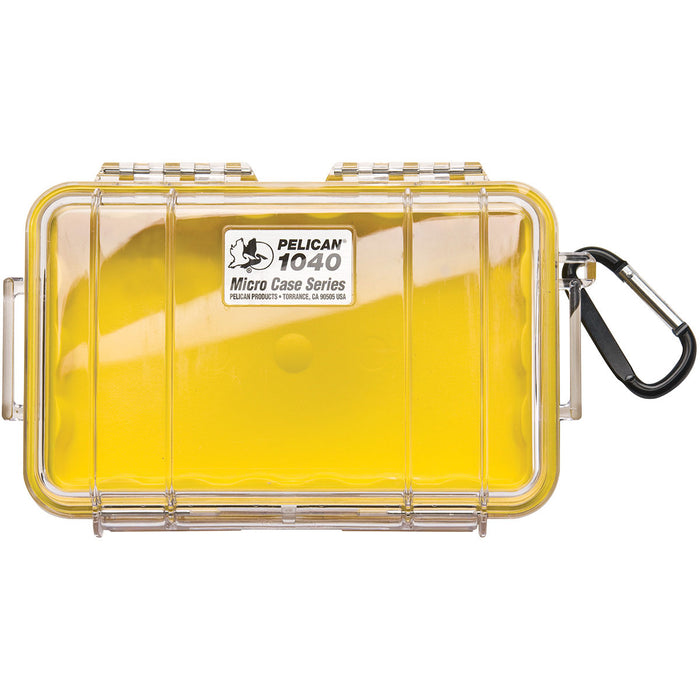 Pelican # 1040 Micro Case - Clear With Yellow (191 x 129 x 54mm)